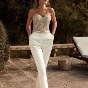 Cream & gold formal jumpsuit. Size 10. NWOT